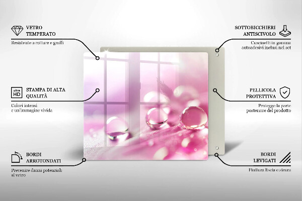 De vidrio templado Pétalos de flores de rocío