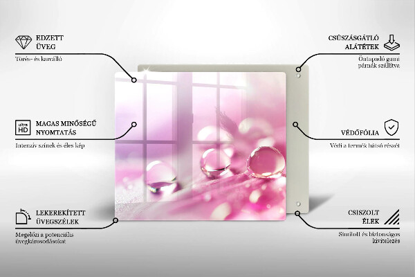 De vidrio templado Pétalos de flores de rocío