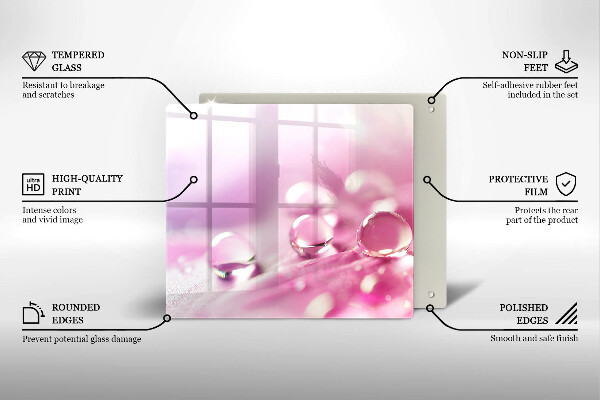 De vidrio templado Pétalos de flores de rocío