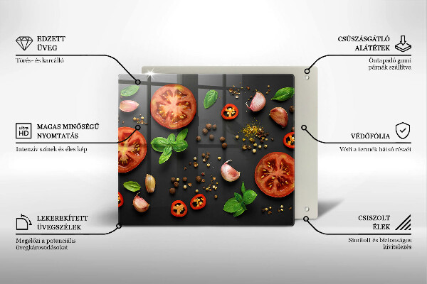 De vidrio templado Tomates y especias