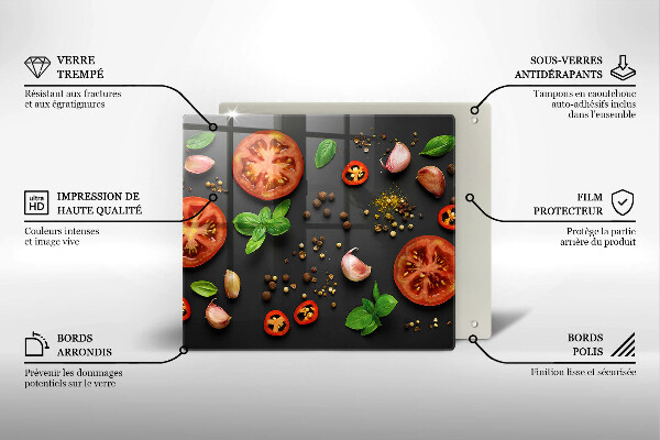 De vidrio templado Tomates y especias