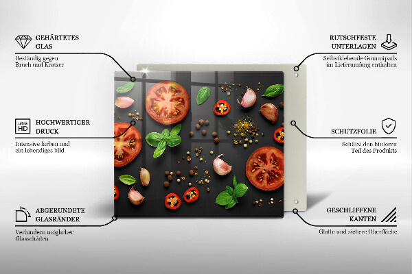 De vidrio templado Tomates y especias