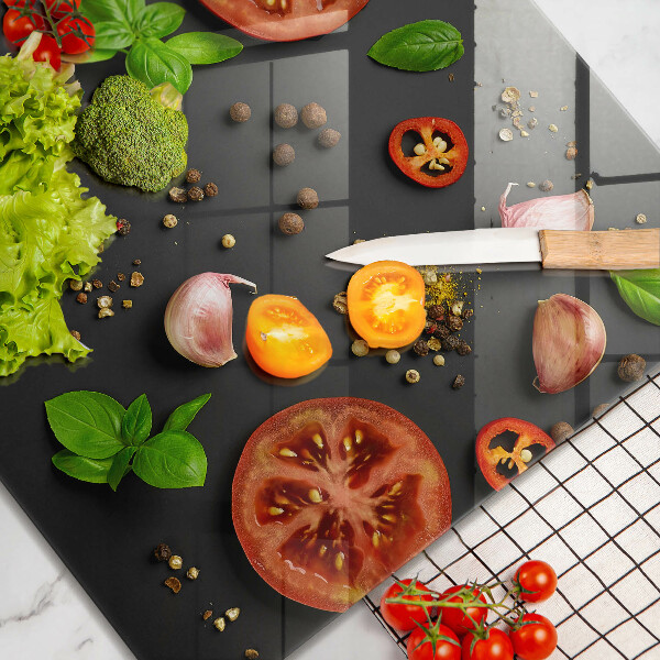 De vidrio templado Tomates y especias