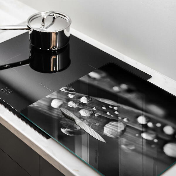 De vidrio templado Gotas de rocío sobre las hojas