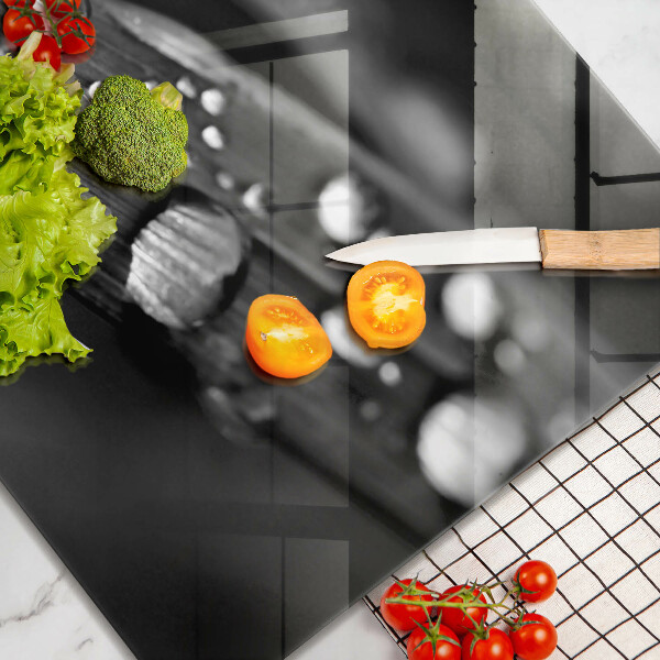 De vidrio templado Gotas de rocío sobre las hojas