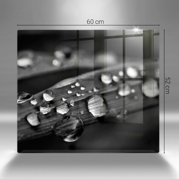 De vidrio templado Gotas de rocío sobre las hojas