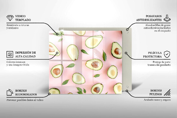 De vidrio templado Patrón de aguacate