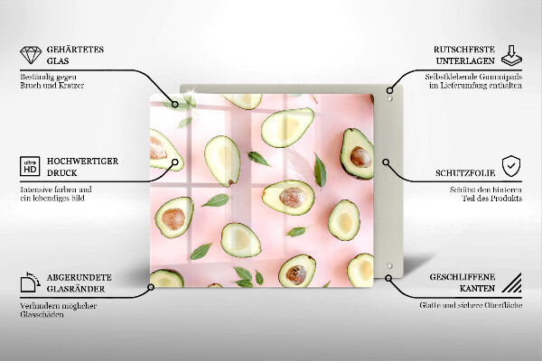 De vidrio templado Patrón de aguacate