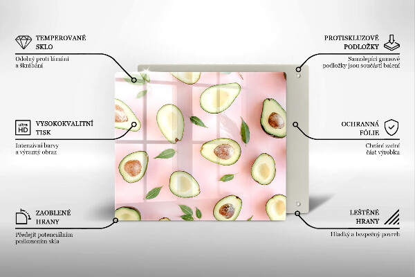 De vidrio templado Patrón de aguacate