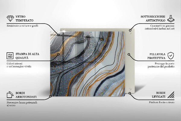 De vidrio templado Roca con oro