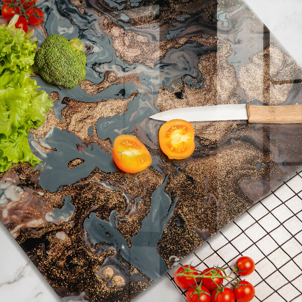 De vidrio templado Estructura de roca dorada