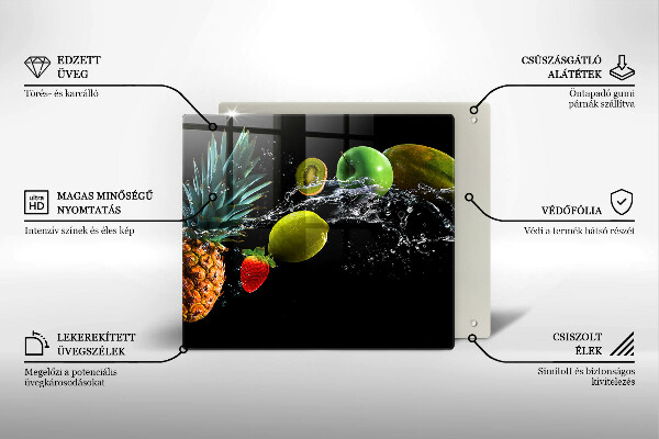 De vidrio templado Frutas en agua