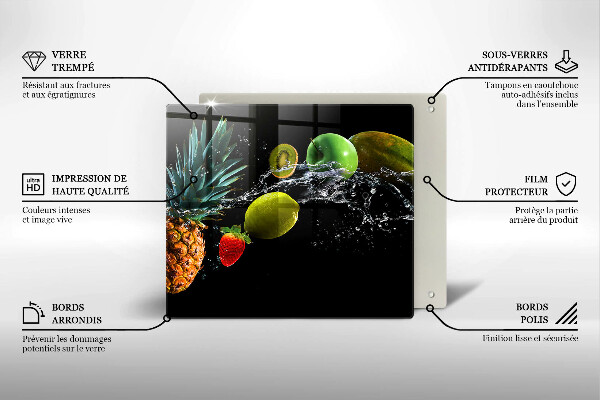 De vidrio templado Frutas en agua