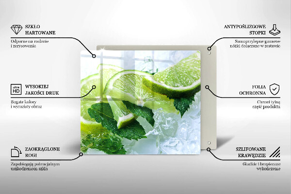 De vidrio templado Lima menta y hielo