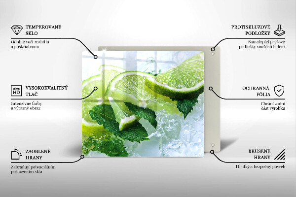 De vidrio templado Lima menta y hielo