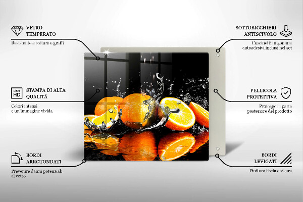 De vidrio templado Fruta jugosa de naranja