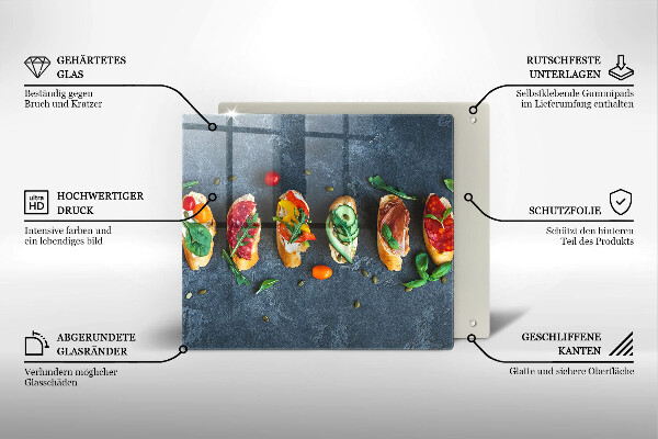 De vidrio templado Sándwiches coloridos