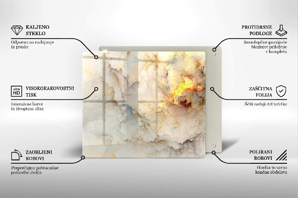 De vidrio templado Textura de mármol con oro