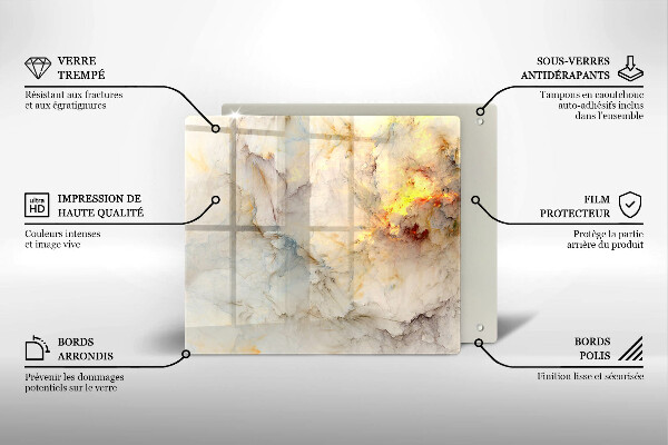 De vidrio templado Textura de mármol con oro