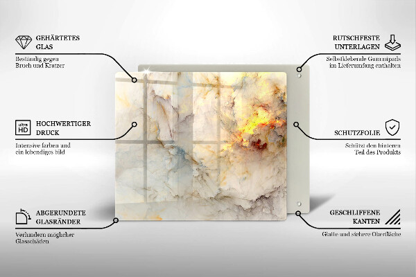 De vidrio templado Textura de mármol con oro