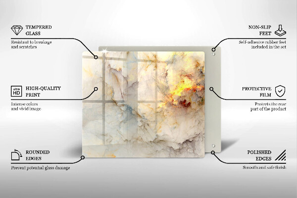 De vidrio templado Textura de mármol con oro