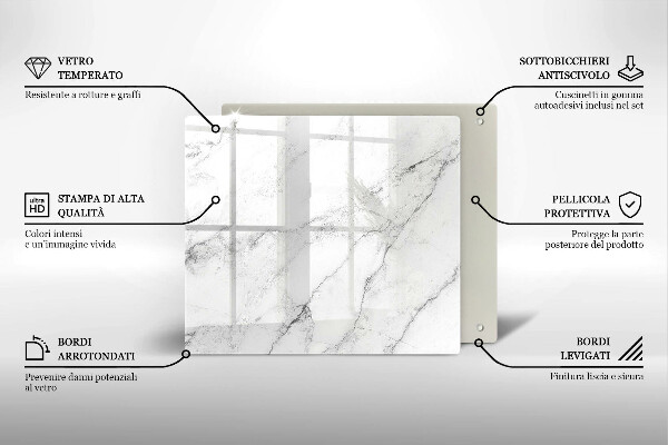 De vidrio templado Textura de mármol elegante