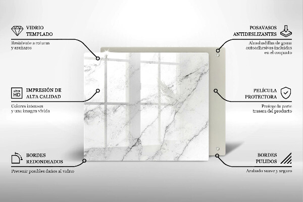 De vidrio templado Textura de mármol elegante