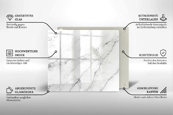 De vidrio templado Textura de mármol elegante