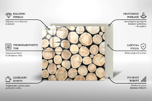 De vidrio templado Troncos de madera