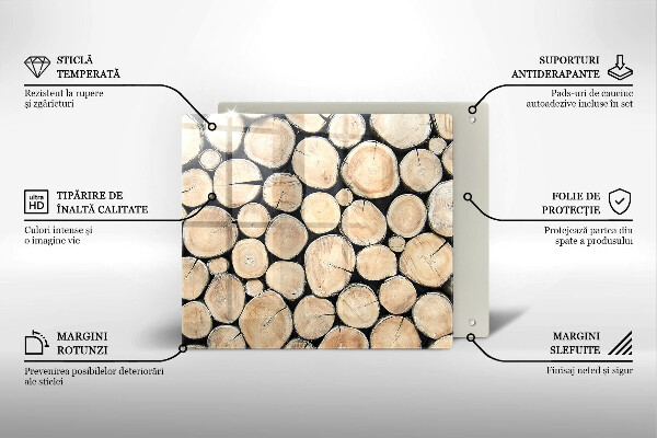 De vidrio templado Troncos de madera