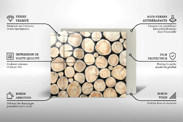 De vidrio templado Troncos de madera