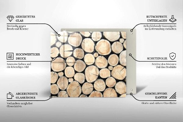 De vidrio templado Troncos de madera