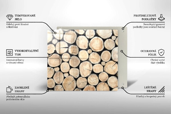 De vidrio templado Troncos de madera