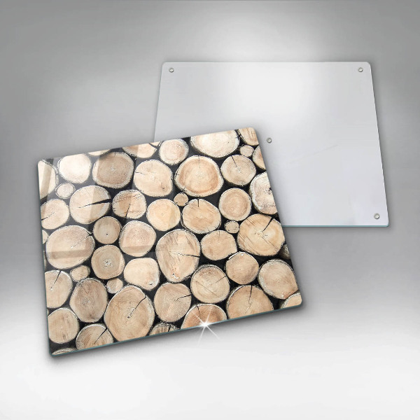 De vidrio templado Troncos de madera