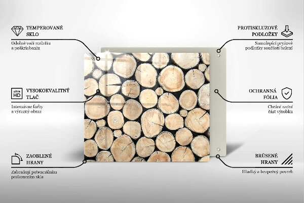 De vidrio templado Troncos de madera