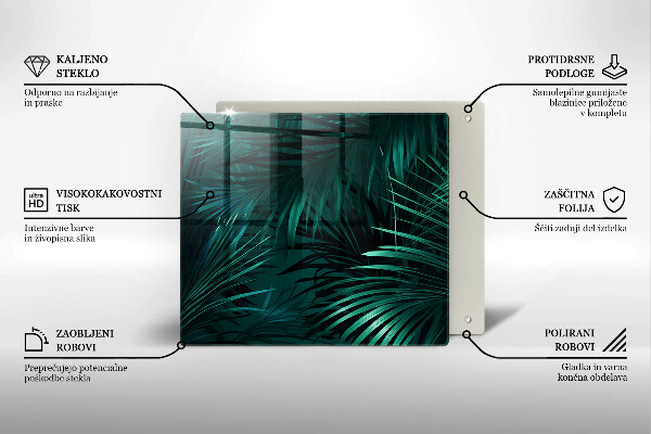 De vidrio templado Hojas de la selva salvaje