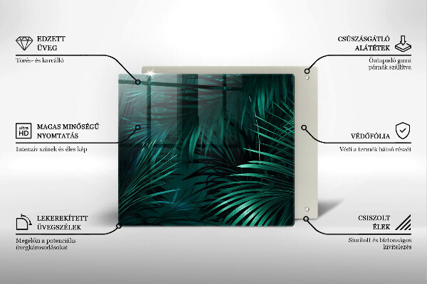 De vidrio templado Hojas de la selva salvaje