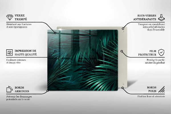 De vidrio templado Hojas de la selva salvaje