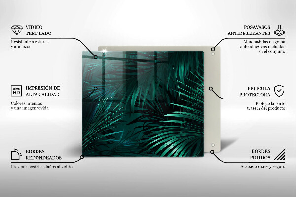 De vidrio templado Hojas de la selva salvaje