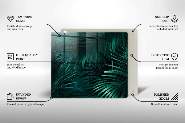 De vidrio templado Hojas de la selva salvaje