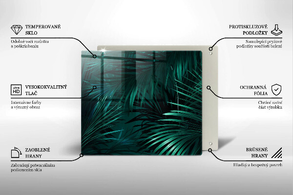 De vidrio templado Hojas de la selva salvaje