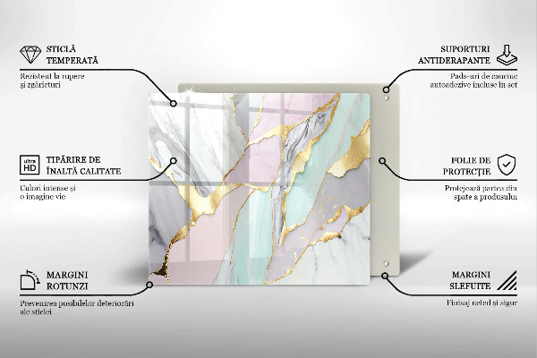 De vidrio templado Mármol pastel