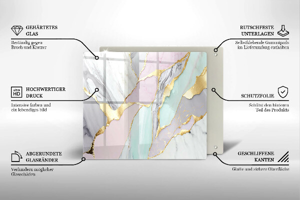 De vidrio templado Mármol pastel