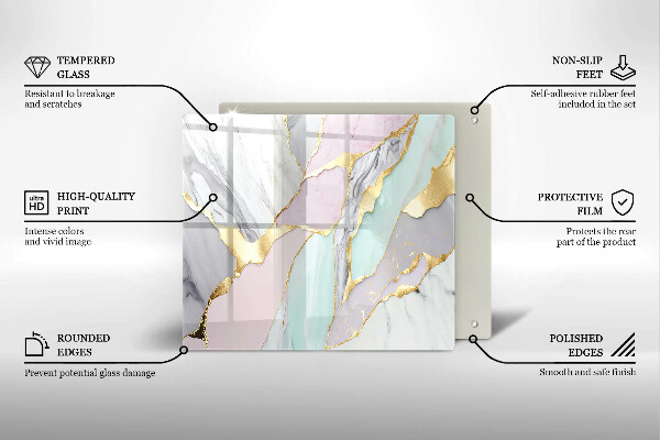 De vidrio templado Mármol pastel