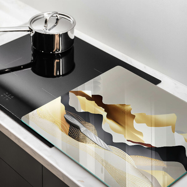 De vidrio templado Montañas doradas abstractas