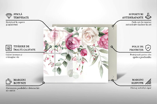 De vidrio templado Rosas acuarelas