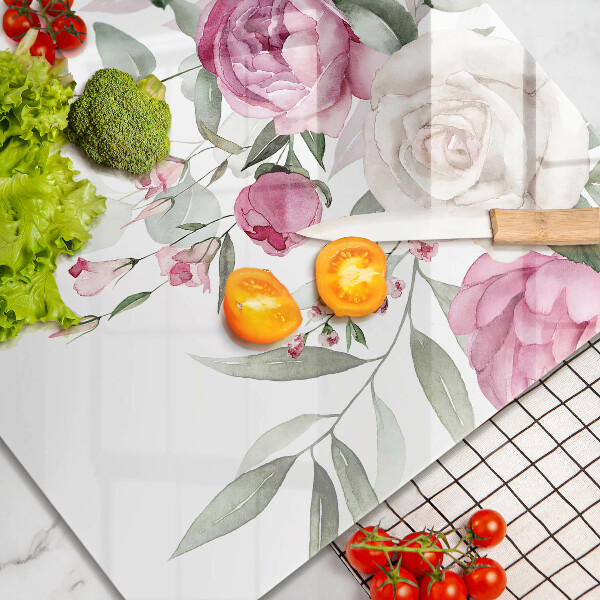 De vidrio templado Rosas acuarelas