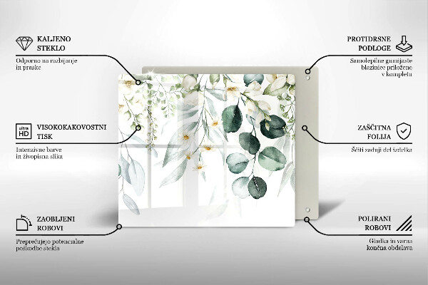 De vidrio templado Plantas de acuarela