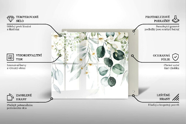 De vidrio templado Plantas de acuarela