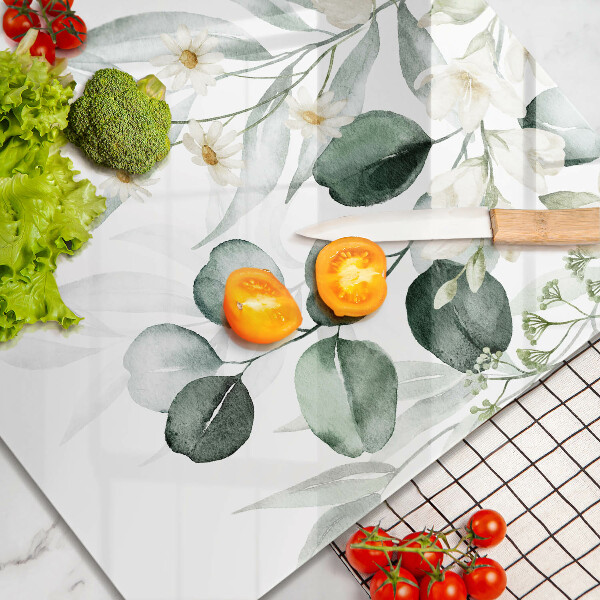 De vidrio templado Plantas de acuarela